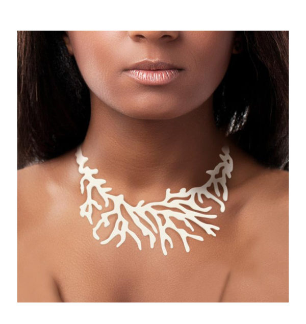 Collier Ladygum Collection corail Blanc