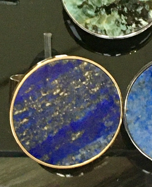 Bague en Acier et Pierres Naturelles Lapis-lazuli