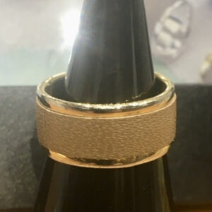 Bague Empreinte en laiton doré et cuir caramel tendre